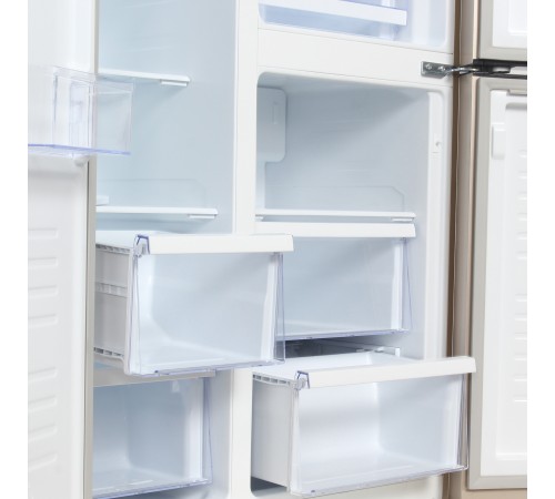 Холодильник Hyundai CS6073FV шампань стекло (трехкамерный)