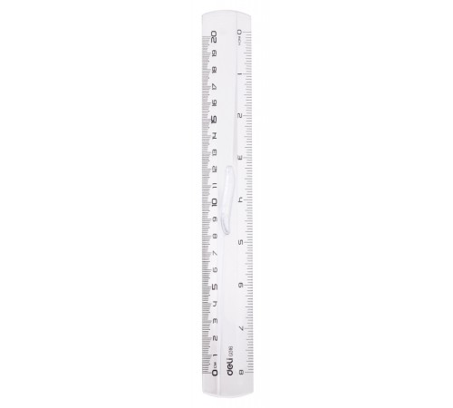 Линейка Deli EG01612 пластик дл.20см прозрачный с держателем европодвес Линейка Deli EG01612 пластик дл.20см прозрачный с держателем европодвес