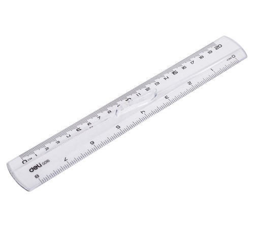 Линейка Deli EG01612 пластик дл.20см прозрачный с держателем европодвес Линейка Deli EG01612 пластик дл.20см прозрачный с держателем европодвес