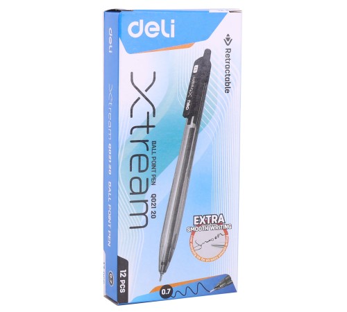 Ручка шариковая Deli EQ02120 авт. 0.7мм черный черные чернила