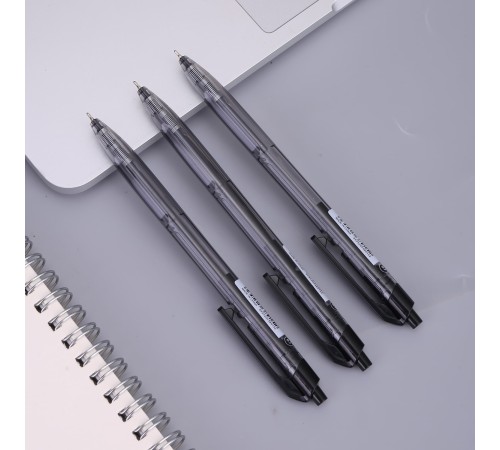 Ручка шариковая Deli EQ02120 авт. 0.7мм черный черные чернила