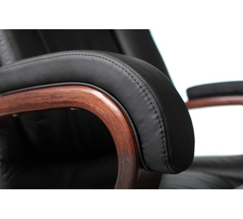 Кресло руководителя Бюрократ T-9925WALNUT черный кожа крестовина металл/дерево