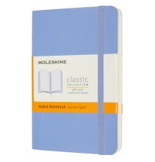 Блокнот Moleskine CLASSIC SOFT QP611B42 Pocket 90x140мм 192стр. линейка мягкая обложка голубая гортензия