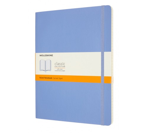 Блокнот Moleskine CLASSIC SOFT QP621B42 XLarge 190х250мм 192стр. линейка мягкая обложка голубая гортензия