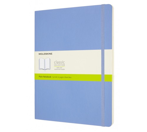Блокнот Moleskine CLASSIC SOFT QP623B42 XLarge 190х250мм 192стр. нелинованный мягкая обложка голубая гортензия