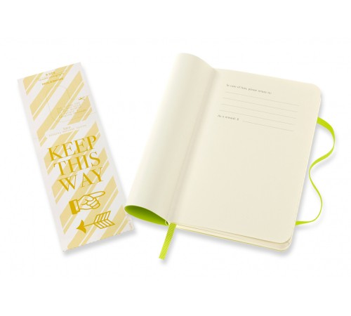 Блокнот Moleskine CLASSIC SOFT QP611C2 Pocket 90x140мм PU 192стр. линейка мягкая обложка лайм