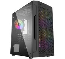 Корпус Powercase Mistral Micro Z3B Mesh LED, Tempered Glass, 2x 140mm + 1х 120mm 5-color fan, чёрный, mATX  (CMIMZB-L3) (202599)