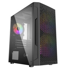 Корпус Powercase Mistral Micro Z3B Mesh LED, Tempered Glass, 2x 140mm + 1х 120mm 5-color fan, чёрный, mATX  (CMIMZB-L3) (202599)