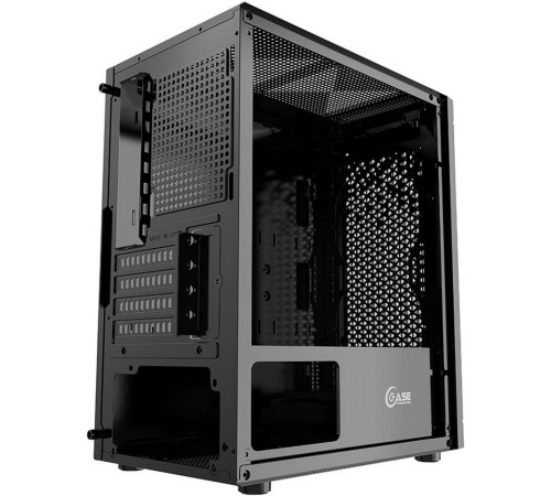Корпус Powercase Mistral Micro Z3B Mesh LED, Tempered Glass, 2x 140mm + 1х 120mm 5-color fan, чёрный, mATX  (CMIMZB-L3) (202599)