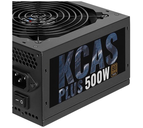 Блок питания Aerocool ATX 500W KCAS PLUS 500 80+ bronze (24+4+4pin) APFC 120mm fan 7xSATA RTL