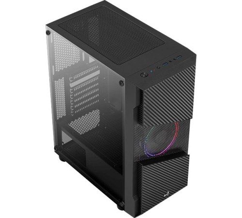 Корпус Aerocool Menace Saturn FRGB-G-BK-v1 черный без БП ATX 7x120mm 2x140mm 2xUSB3.0 audio bott PSU