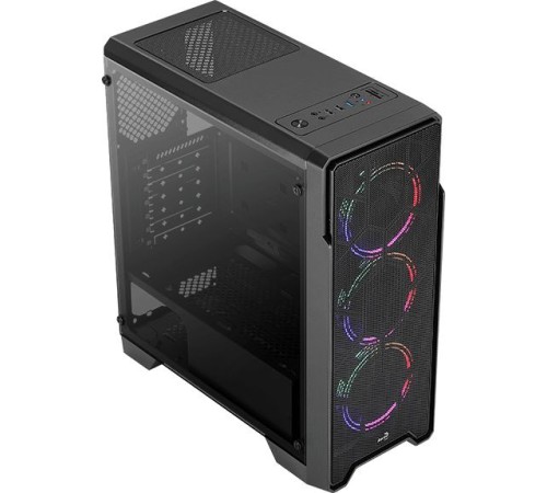 Корпус Aerocool Ore Saturn FRGB-G-BK-v1 черный без БП ATX 3x120mm 2xUSB2.0 1xUSB3.0 audio bott PSU