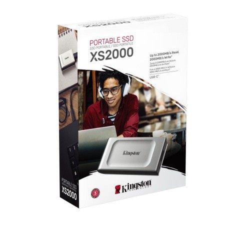 Накопитель SSD Kingston USB-C 1Tb SXS2000/1000G XS2000 XS2000 1.8" серый