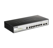 Коммутатор D-Link DGS-1210-10/ME/B2A, L2 Managed Switch with  8 10/100/1000Base-T ports and 2 1000Base-X SFP ports.16K Mac address, 802.3x Flow Control, 4K of 802.1Q VLAN, 802.1p Priority Queues, Traffic Segmen (DGS-1210-10/ME/B2A)
