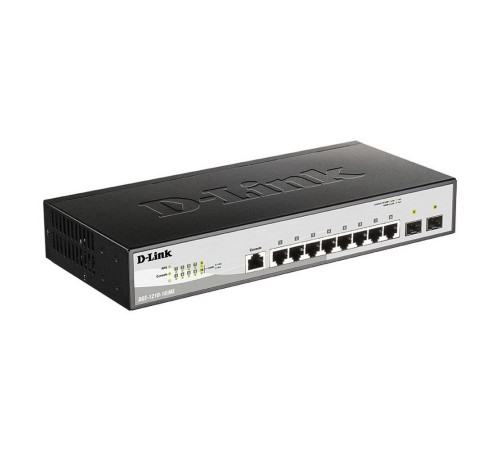Коммутатор D-Link DGS-1210-10/ME/B2A, L2 Managed Switch with  8 10/100/1000Base-T ports and 2 1000Base-X SFP ports.16K Mac address, 802.3x Flow Control, 4K of 802.1Q VLAN, 802.1p Priority Queues, Traffic Segmen (DGS-1210-10/ME/B2A)
