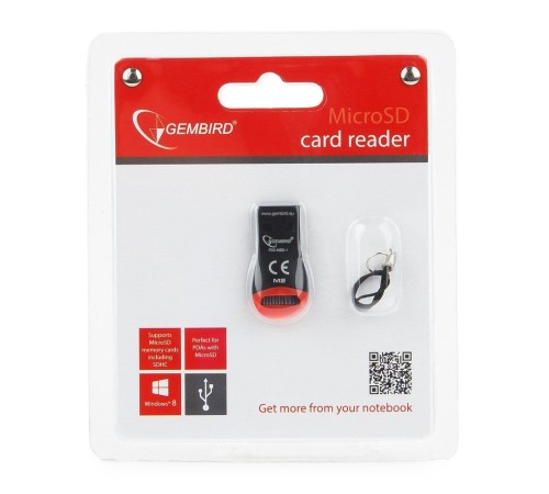 Картридер внешний USB2.0 Gembird для считывания MicroSD карт, блистер (053112)