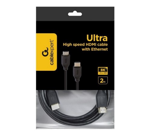 Cablexpert CC-HDMI8K-2M Кабель HDMI, 2м, v2.1, 8K, 19M/19M, черный, пакет Cablexpert CC-HDMI8K-2M Кабель HDMI, 2м, v2.1, 8K, 19M/19M, черный, пакет