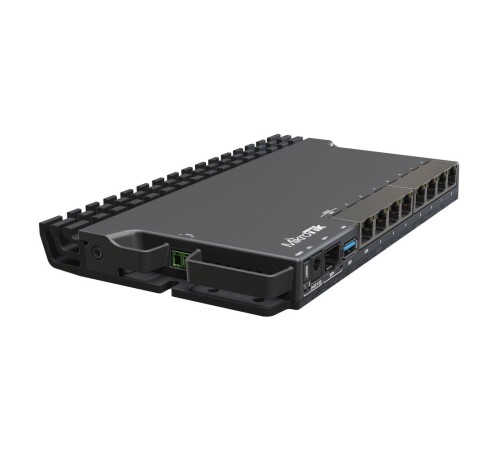 Маршрутизатор MikroTik RouterBORD 5009UG+S+ with Marvell Armada ARMv8 CPU (4-cores, 1.4GHz per core), 1GB of DDR4 RAM, 1GB NAND storage, 1x 2.5Gbit LAN, 7x 1Gbit LAN, 1xSFP+ port, RouterOS L5, metal desktop case, P (RB5009UG+S+IN)