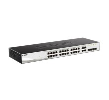 Коммутатор D-Link DGS-1210-28/F3A, L2 Smart Switch with  24 10/100/1000Base-T ports and 4 1000Base-T/SFP combo-ports.8K Mac address, 802.3x Flow Control, 256 of 802.1Q VLAN, VID range 1-4094, 4 IP Interface, 8 (DGS-1210-28/F3A)