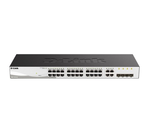Коммутатор D-Link DGS-1210-28/F3A, L2 Smart Switch with  24 10/100/1000Base-T ports and 4 1000Base-T/SFP combo-ports.8K Mac address, 802.3x Flow Control, 256 of 802.1Q VLAN, VID range 1-4094, 4 IP Interface, 8 (DGS-1210-28/F3A)