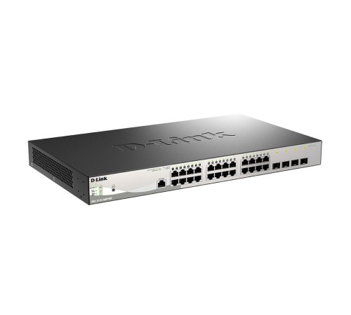 Коммутатор D-Link DGS-1210-28MP/ME/B2A, PROJ L2 Managed Switch with  24 10/100/1000Base-T ports and 4 1000Base-X SFP ports (24 PoE ports 802.3af/802.3at (30 W), PoE Budget 370 W).16K Mac address, 802.3x Flow Co (DGS-1210-28MP/ME/B2A)