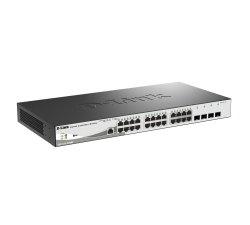 Коммутатор D-Link DGS-1210-28P/ME/B2A, L2 Managed Switch with  24 10/100/1000Base-T ports and 4 1000Base-X SFP ports (24 PoE ports 802.3af/802.3at (30 W), PoE Budget 193 W) (DGS-1210-28P/ME/B2A)