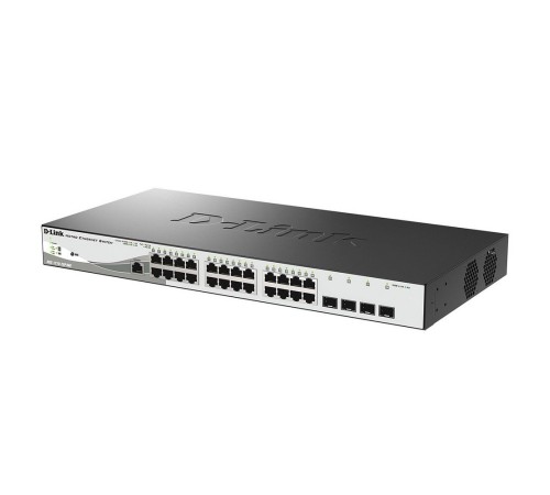 Коммутатор D-Link DGS-1210-28P/ME/B2A, L2 Managed Switch with  24 10/100/1000Base-T ports and 4 1000Base-X SFP ports (24 PoE ports 802.3af/802.3at (30 W), PoE Budget 193 W) (DGS-1210-28P/ME/B2A)