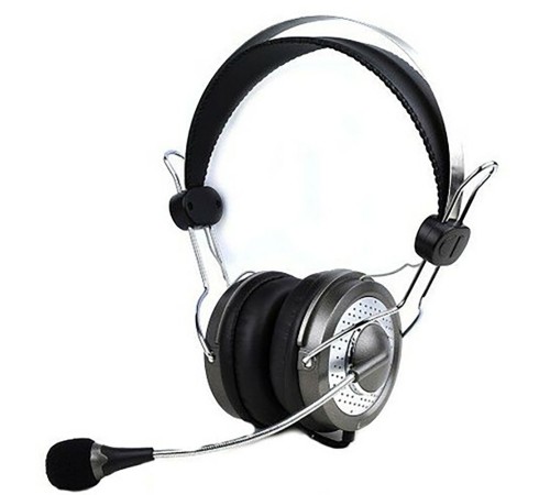 Гарнитура Genius HS-04SU, 2х mini jack 3.5mm, микрофон с шумоподавлением, поворачивающиеся чаши наушников, регулятор громкости на проводе