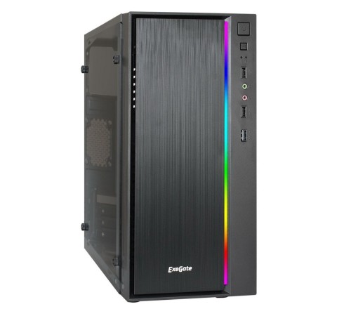 Корпус Minitower ExeGate mEVO-9301-NPX500 (mATX, 500NPX 12см, окно, 2USB+1USB3.0,HD аудио,RGB подсв) (117594)
