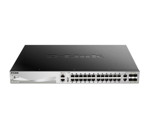 Коммутатор D-Link DGS-3130-30PS/B1A 24G 2x10G 4SFP+ 24PoE 370W управляемый