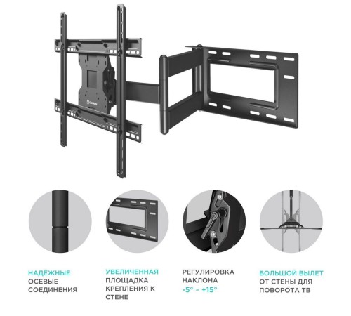 Кронштейн для телевизора Onkron M7L белый 40"-75" макс.68.2кг настенный поворот и наклон Кронштейн для телевизора Onkron M7L белый 40"-75" макс.68.2кг настенный поворот и наклон