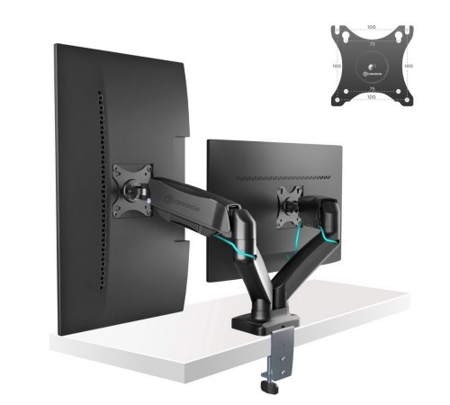 Кронштейн для мониторов Onkron G160 черный 13"-27" макс.16кг настольный поворот и наклон верт.перемещ.