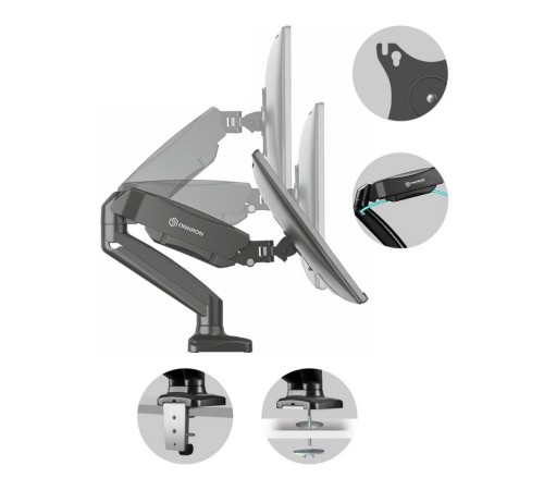 Кронштейн для мониторов Onkron G160 черный 13"-27" макс.16кг настольный поворот и наклон верт.перемещ.