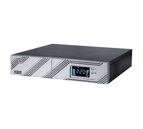 ИБП SRT-2000A, линейно-интерактивный, 2000ВА, 1800Вт, LCD, Rack/Tower, 8 розеток IEC320 C13 и 1 розетка C19 с резервным питанием, USB, RS-232, слот под SNMP карту, EPO, защита RJ45, ШхГхВ 428х563х84мм., вес 27.5кг. PowerCom Smart King RT SRT-2000A LCD