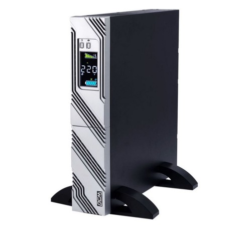 ИБП SRT-2000A, линейно-интерактивный, 2000ВА, 1800Вт, LCD, Rack/Tower, 8 розеток IEC320 C13 и 1 розетка C19 с резервным питанием, USB, RS-232, слот под SNMP карту, EPO, защита RJ45, ШхГхВ 428х563х84мм., вес 27.5кг. PowerCom Smart King RT SRT-2000A LCD