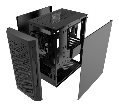 Корпус Powercase Mistral Micro Z2B SI, Non Window, Mesh, 2x 120mm fan, чёрный, mATX  (CMIMZB-F2SI)