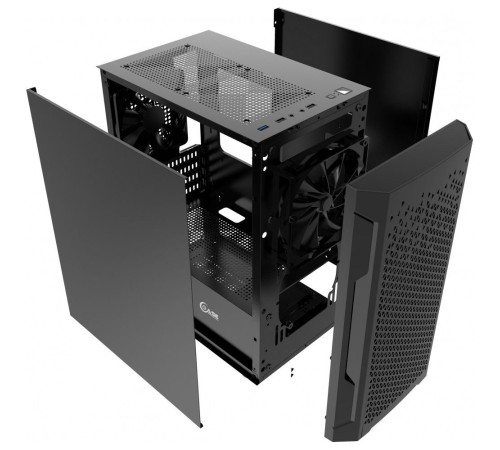 Корпус Powercase Mistral Micro Z2B SI, Non Window, Mesh, 2x 120mm fan, чёрный, mATX  (CMIMZB-F2SI)
