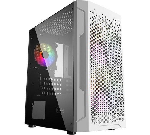 Корпус Powercase Mistral Micro Z3W Mesh LED, Tempered Glass, 2x 140mm + 1х 120mm 5-color fan, белый, mATX  (CMIMZW-L3)