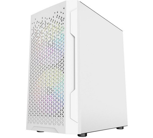 Корпус Powercase Mistral Micro Z3W Mesh LED, Tempered Glass, 2x 140mm + 1х 120mm 5-color fan, белый, mATX  (CMIMZW-L3)