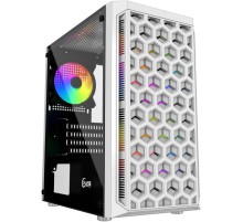 Корпус Powercase Mistral Micro T3W, Tempered Glass, Mesh, 2x 140mm + 1х 120mm 5-color fan, белый, mATX  (CMIMTW-L3)
