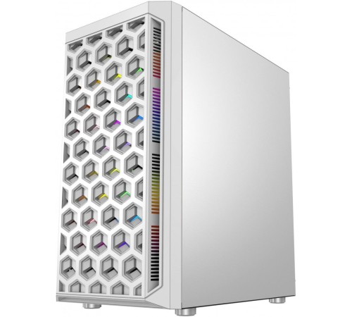 Корпус Powercase Mistral Micro T3W, Tempered Glass, Mesh, 2x 140mm + 1х 120mm 5-color fan, белый, mATX  (CMIMTW-L3)
