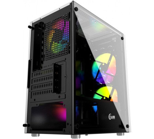 Корпус Powercase Mistral Micro T3W, Tempered Glass, Mesh, 2x 140mm + 1х 120mm 5-color fan, белый, mATX  (CMIMTW-L3)
