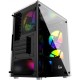 Корпус Powercase Mistral Micro T3W, Tempered Glass, Mesh, 2x 140mm + 1х 120mm 5-color fan, белый, mATX  (CMIMTW-L3)