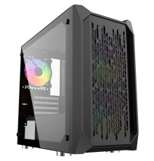 Корпус Powercase Alisio Micro X3B, Tempered Glass, 1х 120mm +2x 140mm 5-color fan, чёрный, mATX  (CAMIB-L3)