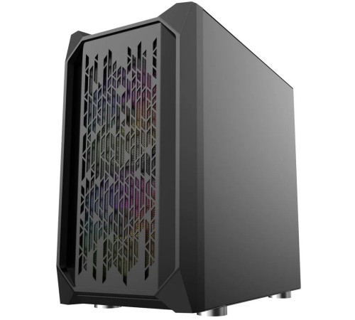 Корпус Powercase Alisio Micro X3B, Tempered Glass, 1х 120mm +2x 140mm 5-color fan, чёрный, mATX  (CAMIB-L3)