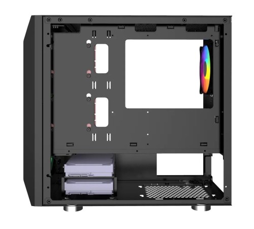 Корпус Powercase Alisio Micro X3B, Tempered Glass, 1х 120mm +2x 140mm 5-color fan, чёрный, mATX  (CAMIB-L3)