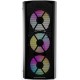Корпус Powercase Rhombus X3 Mesh LED, Tempered Glass, 3x 120mm 5-color fan, чёрный, ATX  (CMRMX-L3)
