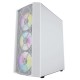 Корпус Powercase Rhombus X4 White, Tempered Glass, Mesh, 4x 120mm 5-color LED fan, белый, ATX  (CMRMW-L4)