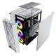 Корпус Powercase Rhombus X4 White, Tempered Glass, Mesh, 4x 120mm 5-color LED fan, белый, ATX  (CMRMW-L4)