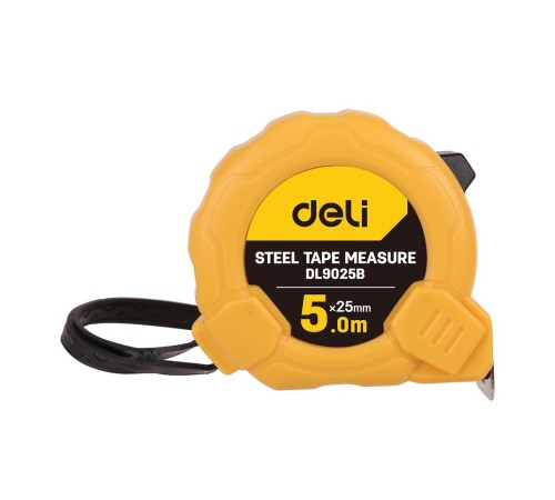 Измерительный и разметочный инструмент Deli Рулетка Deli DL9025B 5м*25мм, метрическая, ударопрочный корпус Измерительный и разметочный инструмент Deli Рулетка Deli DL9025B 5м*25мм, метрическая, ударопрочный корпус